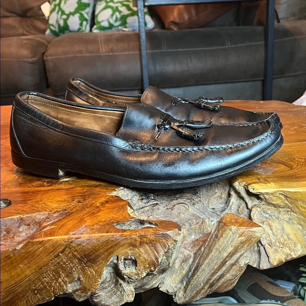 Allen Edmonds Pomona Tassel Loafers Men’s 12 D Black Leather Slip-On Dress Shoes